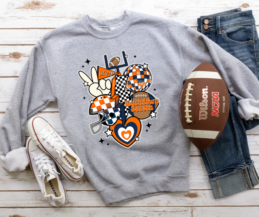 Retro Football New Orange Navy-DTF