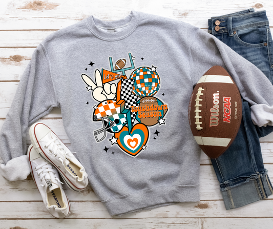 Retro Football New Orange Teal-DTF