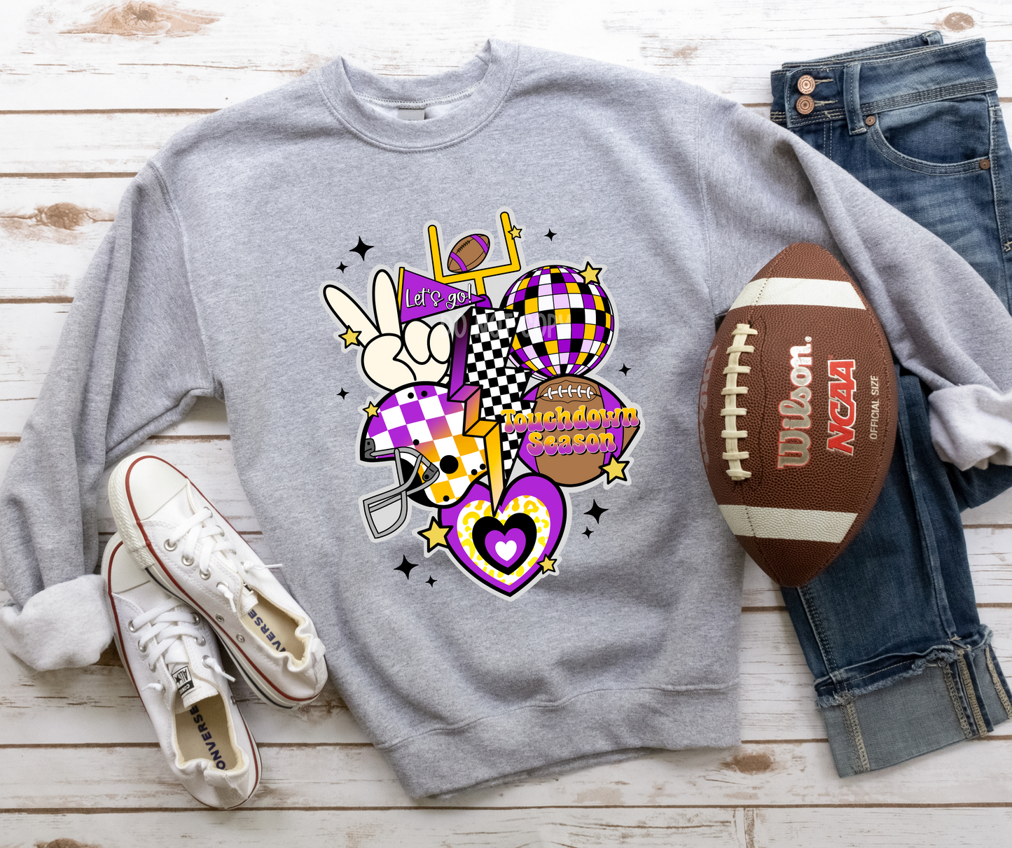 Retro Football New Purple Yellow-DTF