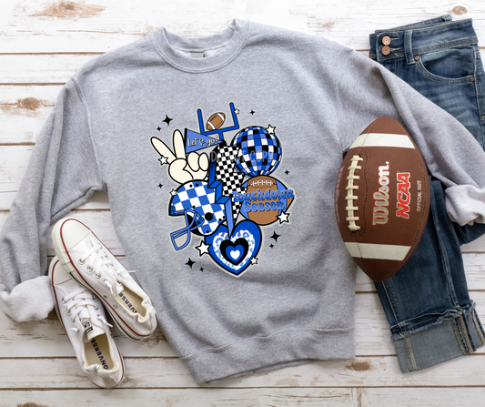 Retro Football New Royal Blue-DTF