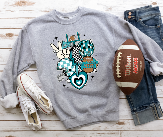 Retro Football New Turquoise-DTF