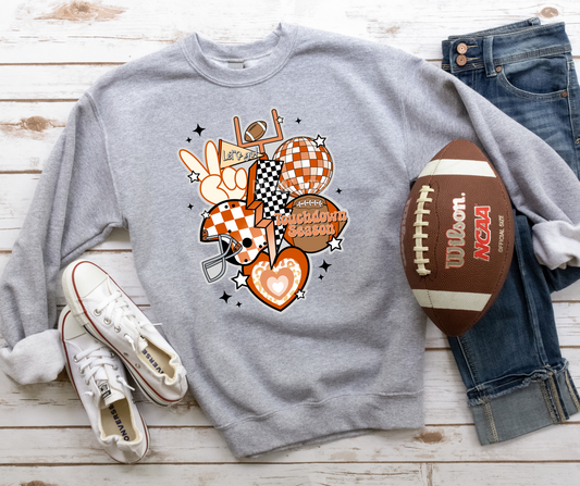 Retro Football New burnt orange-DTF