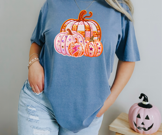 Retro Pumpkins Faux Embroidery-DTF