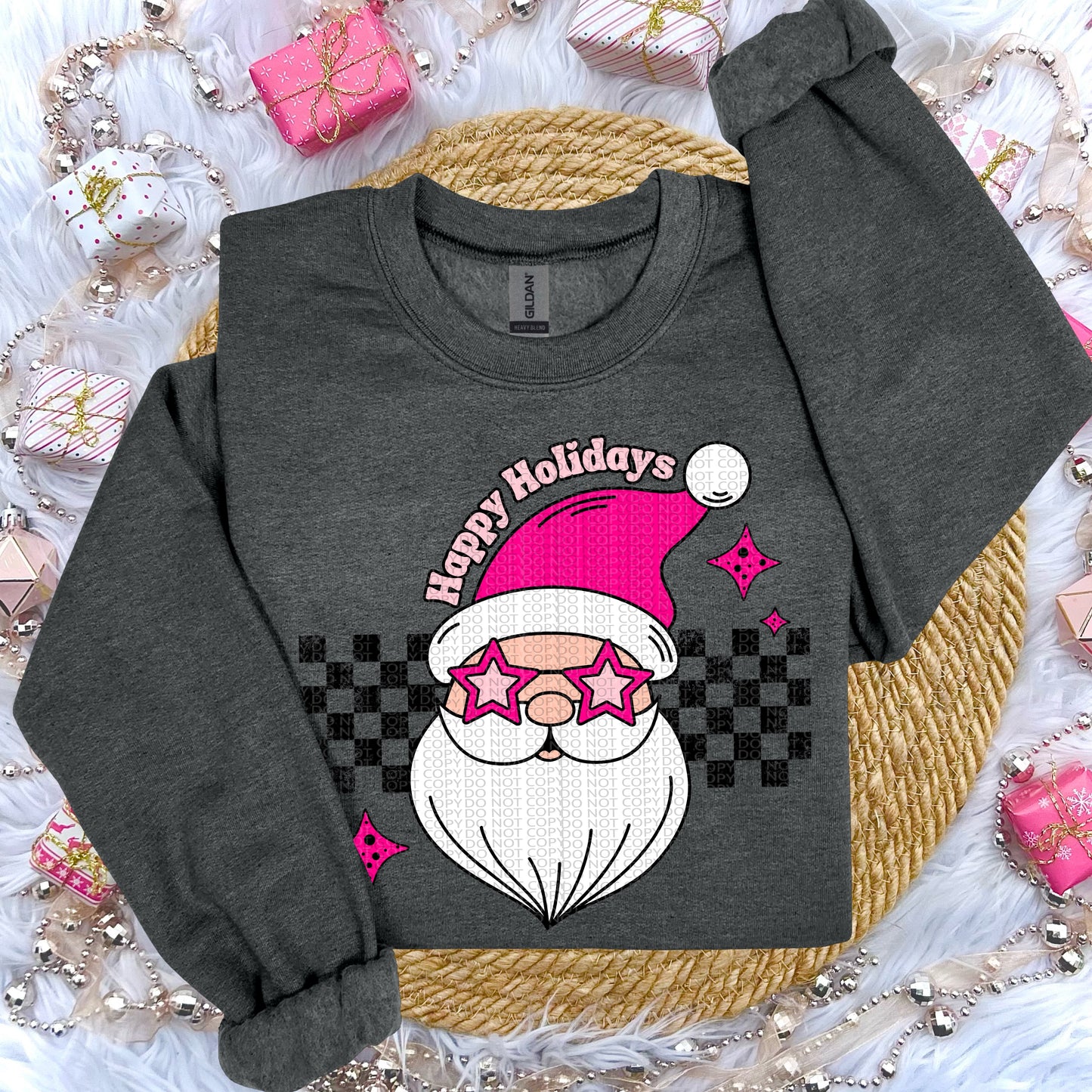 Retro Santa Happy Holidays-DTF
