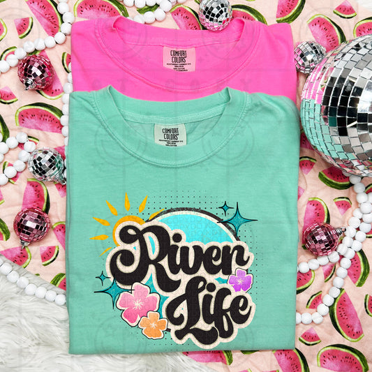 River life sun flowers  -DTF