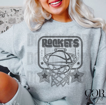 Basketball Mascots With stars (DROPDOWN- ALL IN THIS LISTING)-DTF
