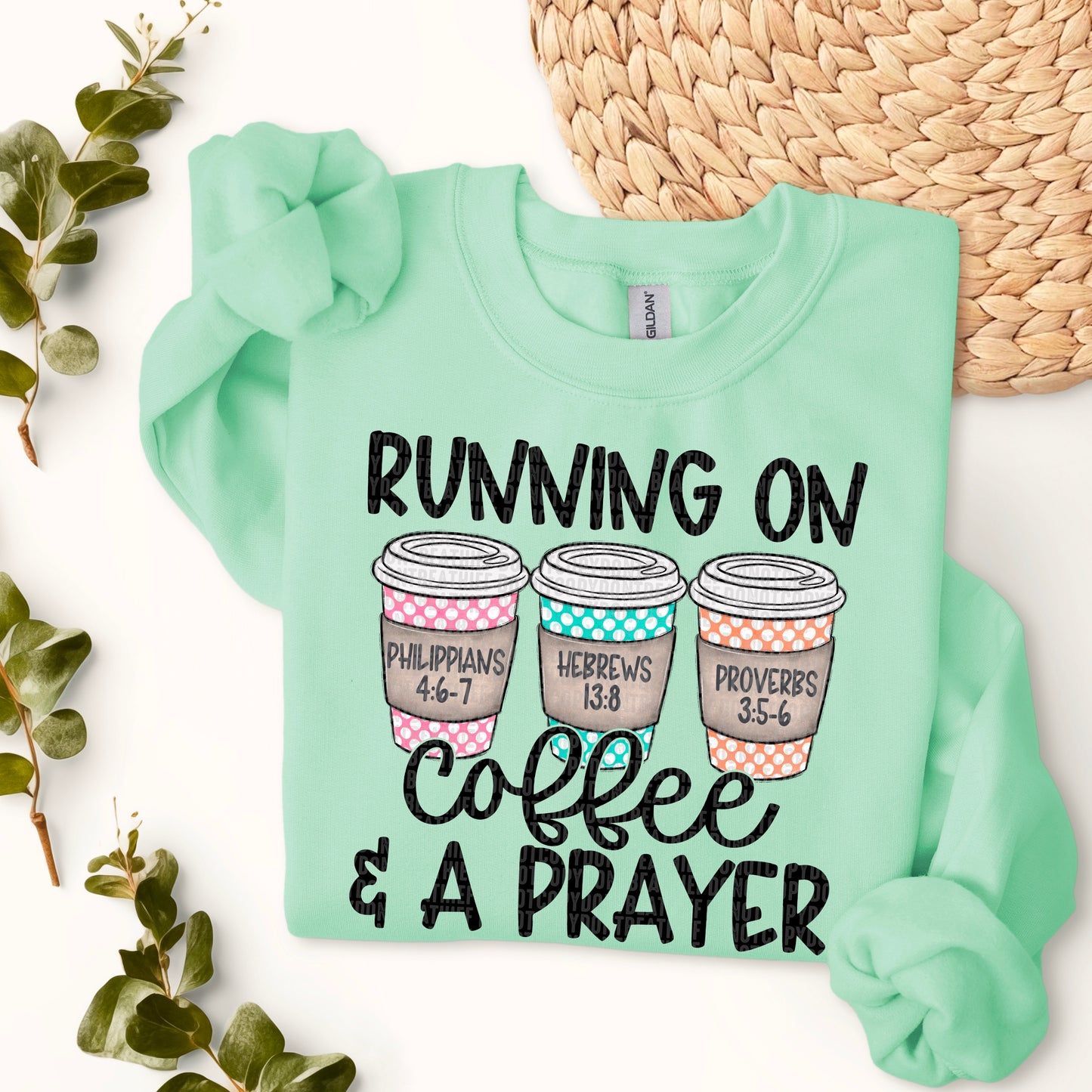 Running On Coffee Prayer-DTF