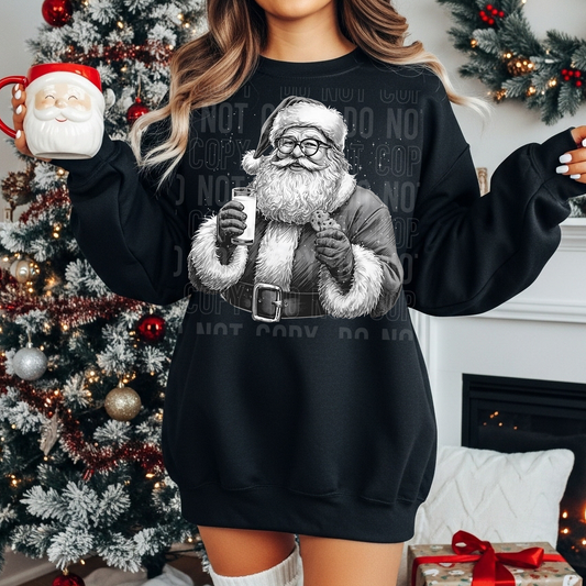 Santa black and white cookies- DTF&UV