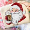 Santa Coffee Sequins- DTF&UV