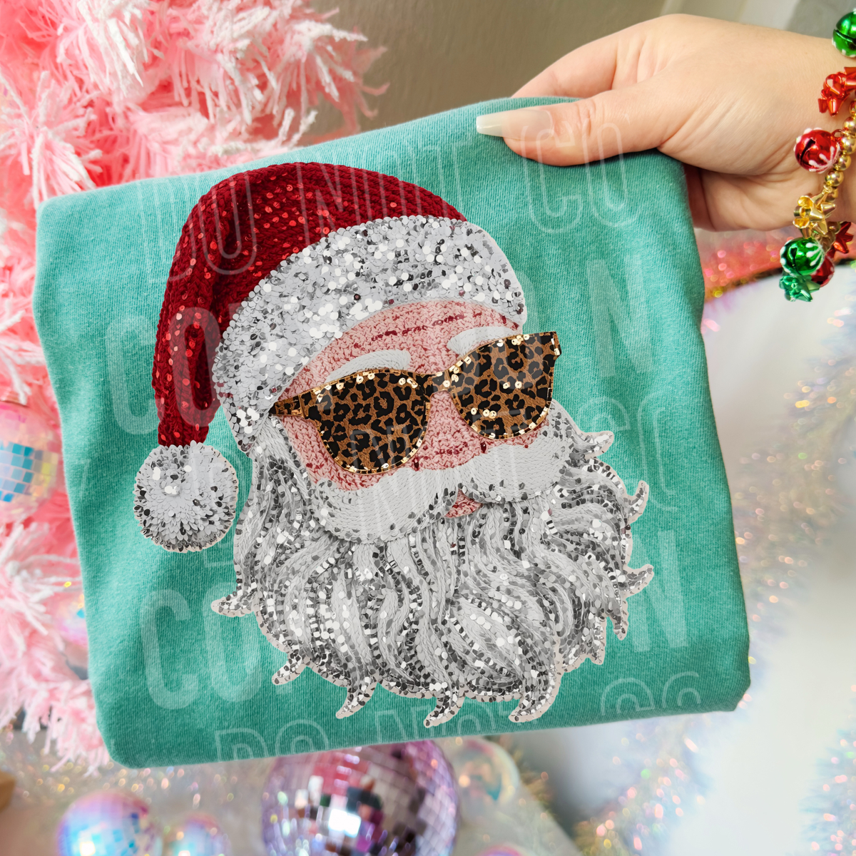 Santa Faux Leopard Glasses - DTF&UV