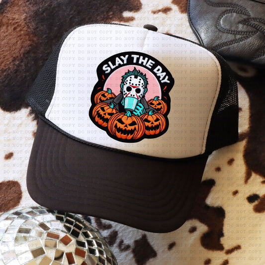 Slay the Day Jason Trucker Faux Hat Patch - DTF