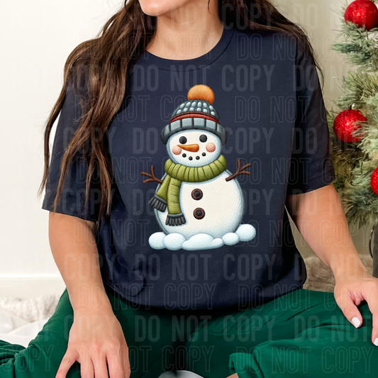 SNOWMAN FAUX EMBROIDERY-dtf