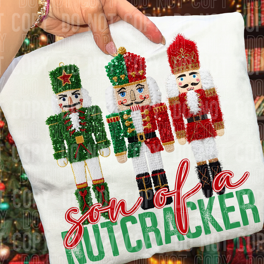 SON OF A NUTCRACKER faux sequin -DTF&UV