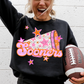 CHEER Pink Orange Stars Mascot (Dropdown)- DTF&UV