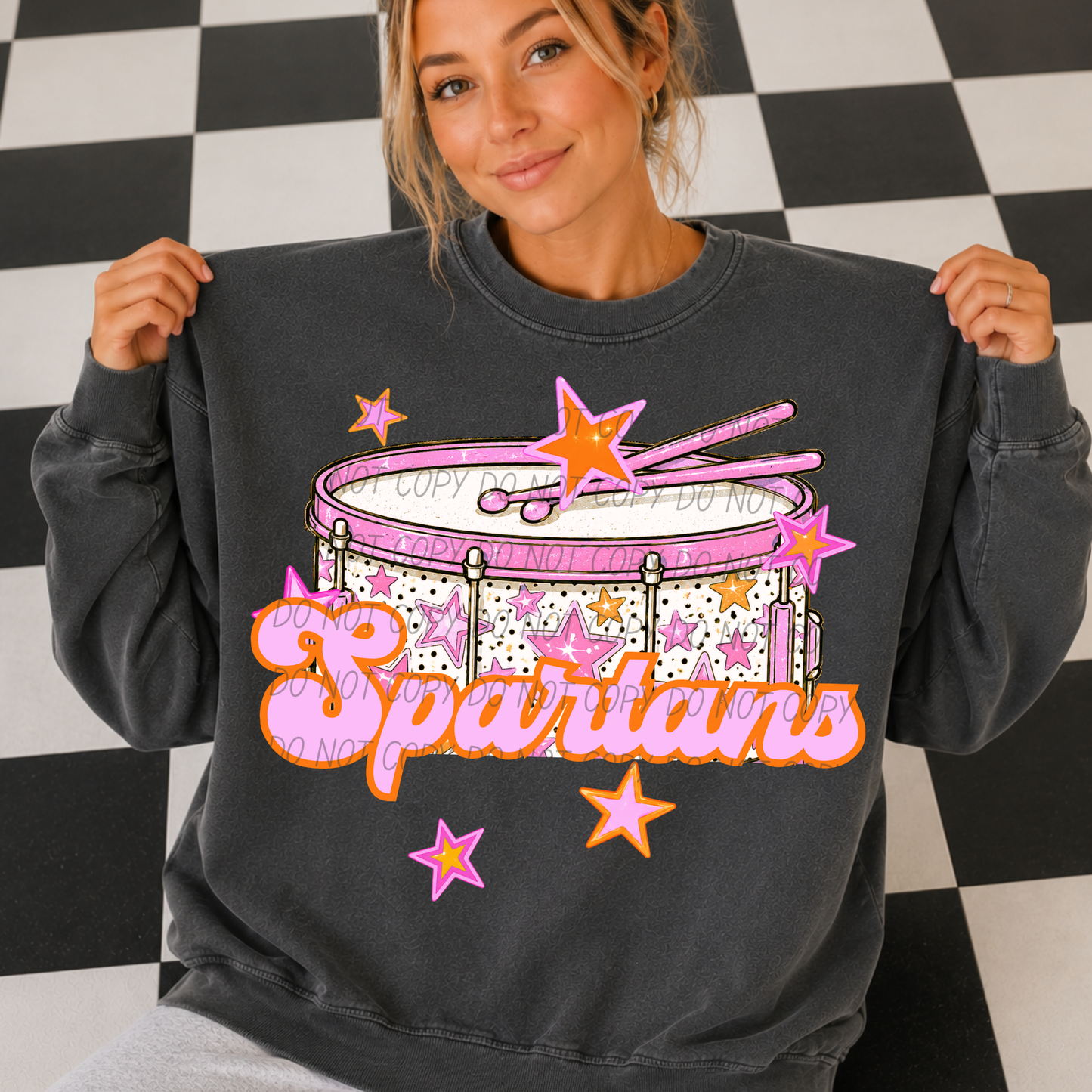 Band Pink Orange Stars Mascot (Dropdown)- DTF&UV