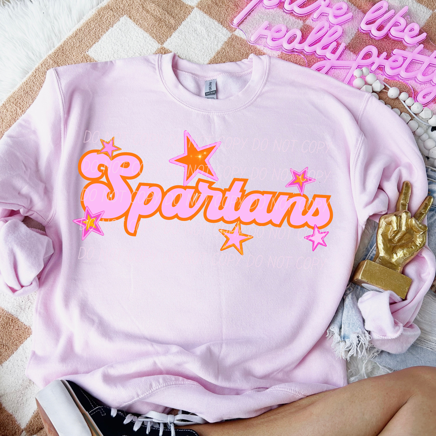 Pink Orange Stars Mascot (Dropdown)- DTF&UV
