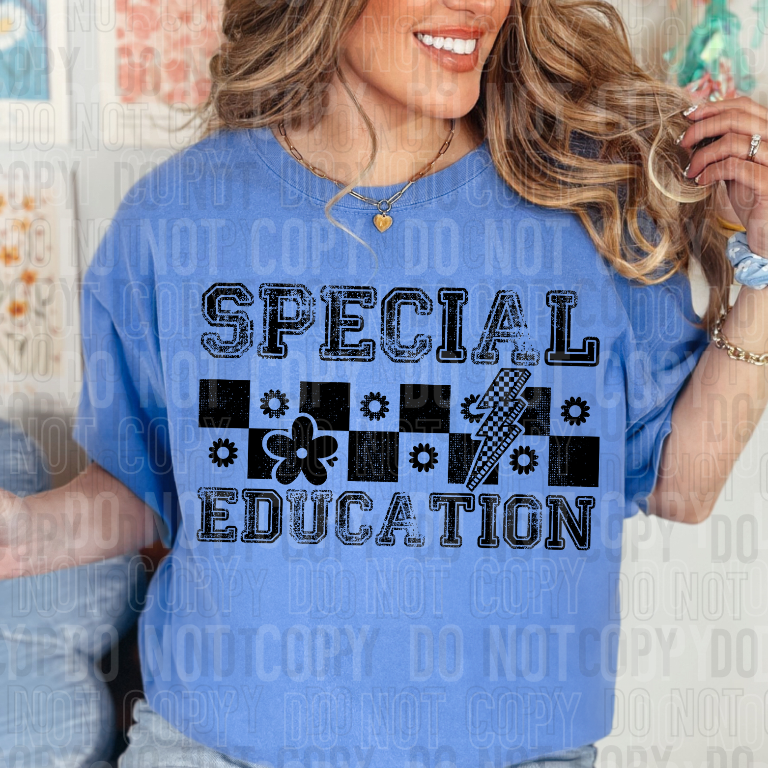 Special Education checker bolt-DTF – ABIDesignstore