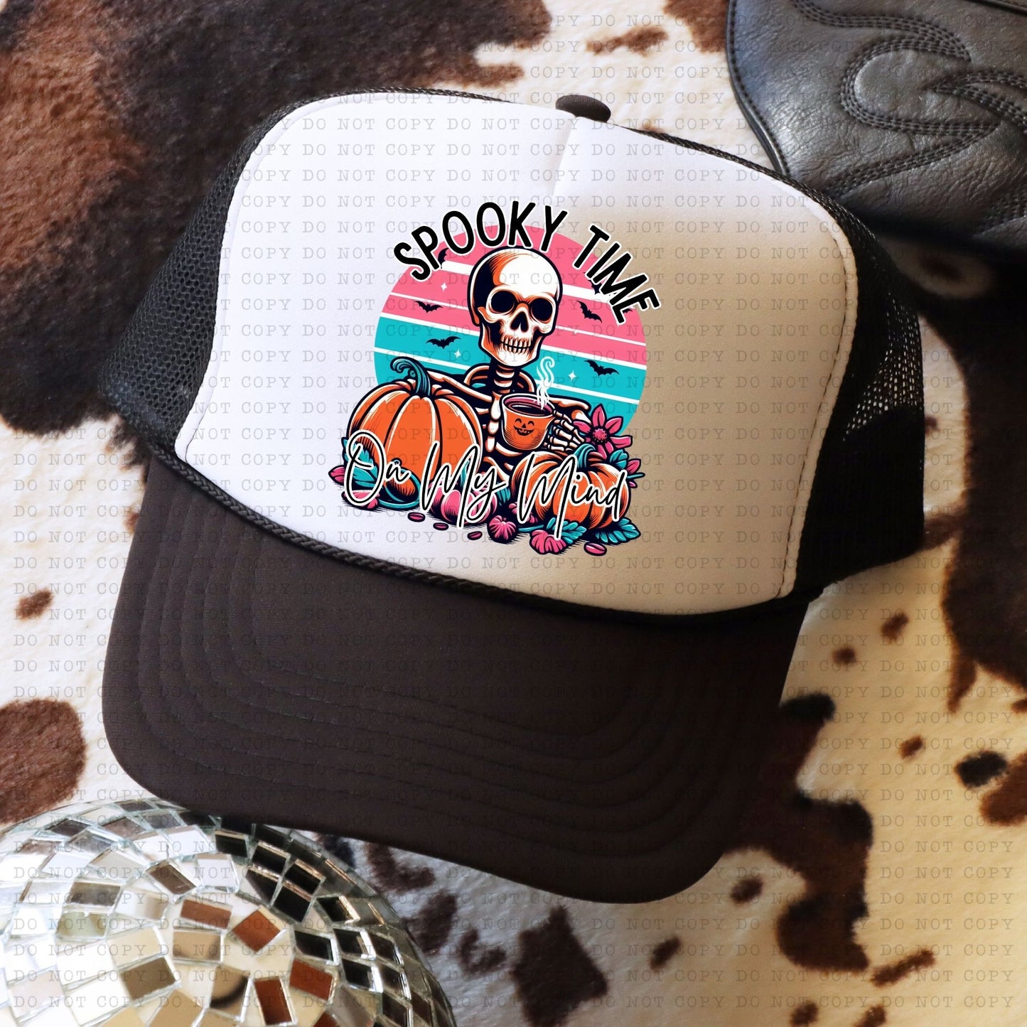 Spooky Time on my Mind Faux Hat Patch - DTF