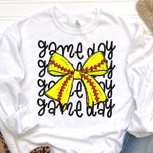 STACKED GAME DAY SOFTBALL Bow-DTF&UV