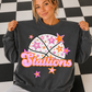 Basketball Pink Orange Stars Mascot (Dropdown)- DTF&UV