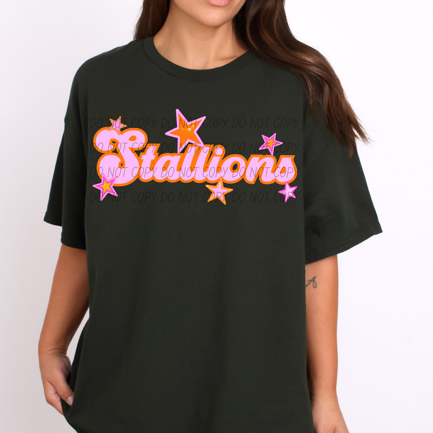 Pink Orange Stars Mascot (Dropdown)- DTF&UV