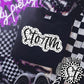 Storm Black And White Polka Dot Faux Stitch - DTF