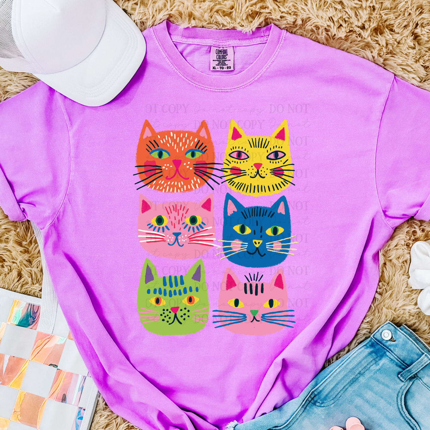 SUMMER CAT COLLAGE -DTF&UV