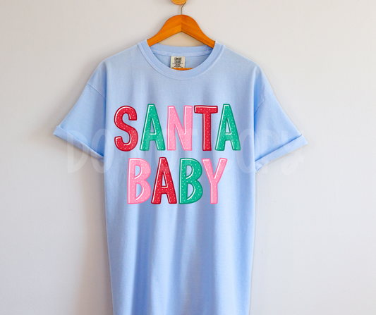 Santa Baby red S snowflakes on letters-DTF