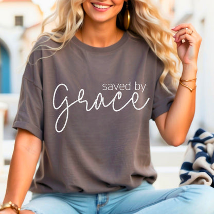 Saved by grace(white)-DTF