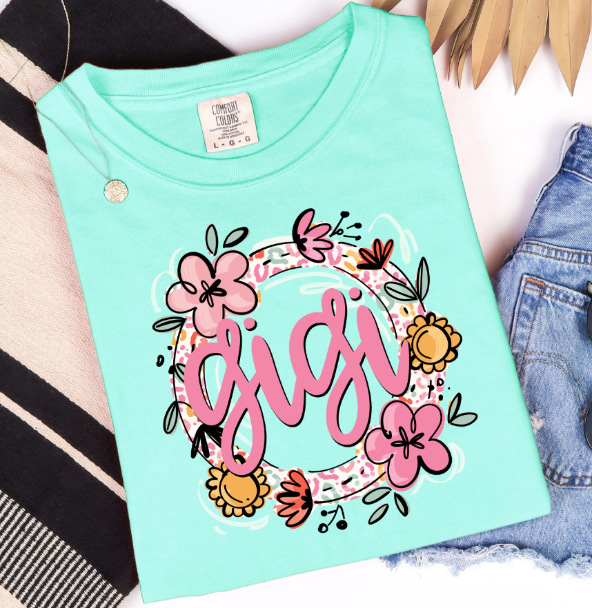 Floral Mothers day (Custom ): (ANY NAME)- DTF