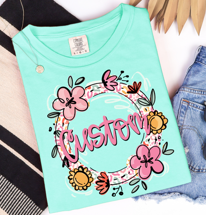Floral Mothers day (Custom ): (ANY NAME)- DTF