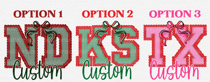 Custom Prepster Christmas Two letter Holiday: STATE, INITIALS ETC. -DTF&UV