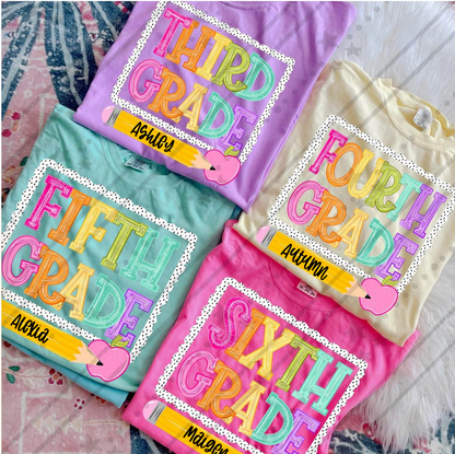 Back to school Dot (grade level-dropdown)- CUSTOM -DTF&UV