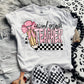 Second grade teacher pink polka dot pencil-DTF
