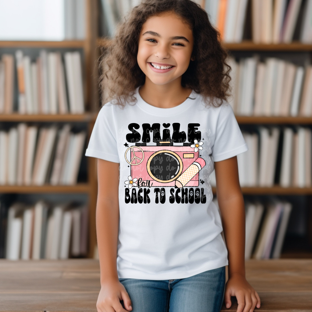 Smile for back to school pink-DTF