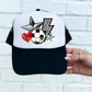 Soccer bolt faux Hat Patch-DTF