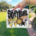 Softball bow and Bat ball in glove- DTF&UV