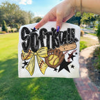 Softball bow and Bat ball in glove- DTF&UV