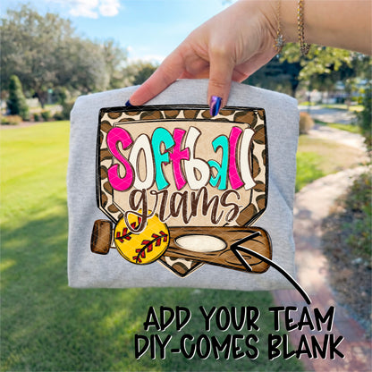 Softball "Name & Team Name"  -DTF&UV