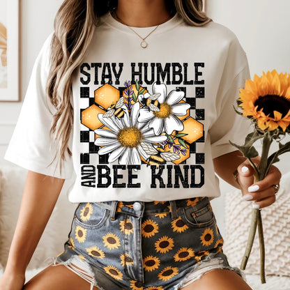Stay humble bee kind honeycomb -DTF&UV