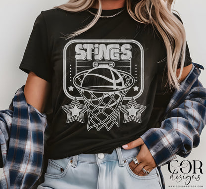 Basketball Mascots With stars (DROPDOWN- ALL IN THIS LISTING)-DTF