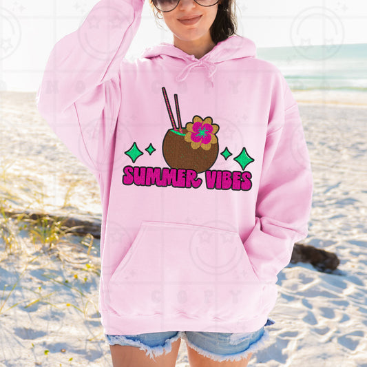Summer Vibes Faux Emb -DTF