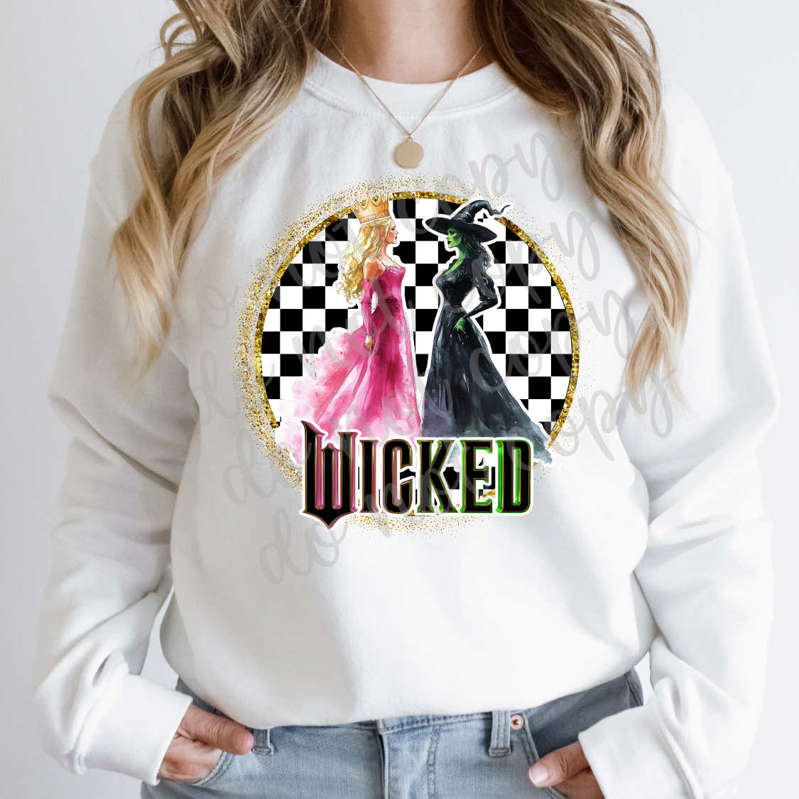 Wicked Gold Checkered Circle-DTF