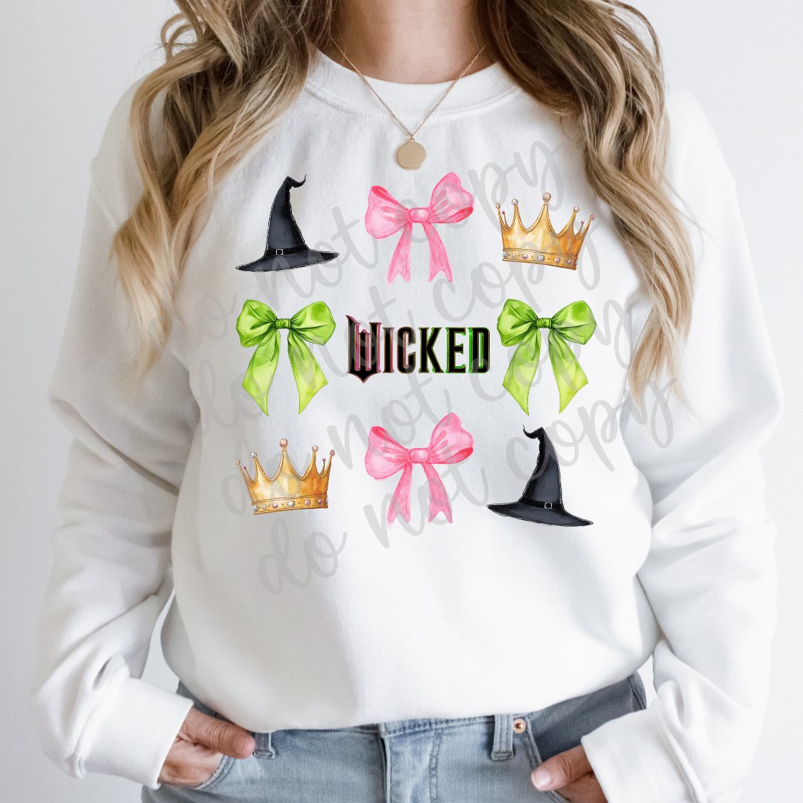 Wicked pink green Bow collage-DTF