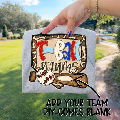 T- Ball "Name & Team Name" CUSTOM -DTF&UV