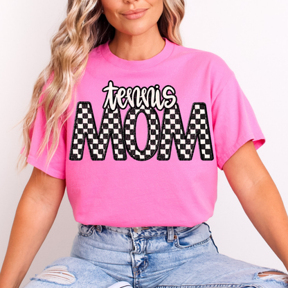 Checkered Sports Mom (dropdown)- DTF&UV