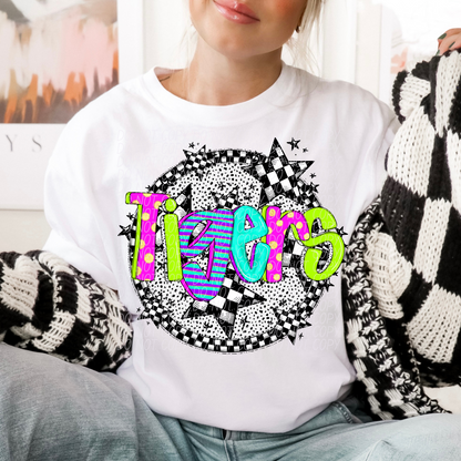 Neon checker Mascots(Dropdown)-DTF