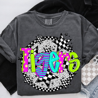 Neon checker Mascots(Dropdown)-DTF