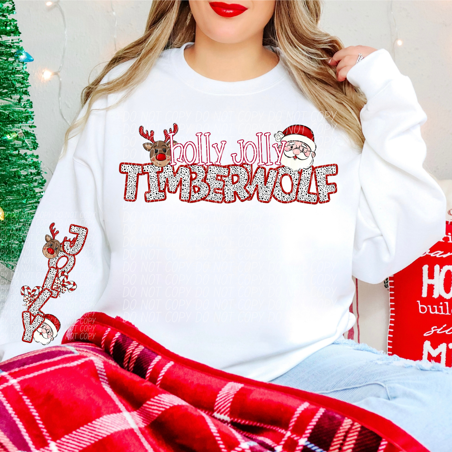 Holly Jolly Mascot Comes with Sleeve (DROPDOWN)-DTF&UV