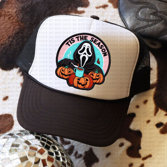 Tis the Season Scream Face 2 Faux Hat Patch - DTF